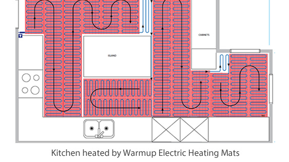 kitchen underfloor heating layout